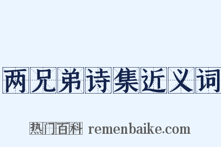 两兄弟诗集近义词是什么意思的图片